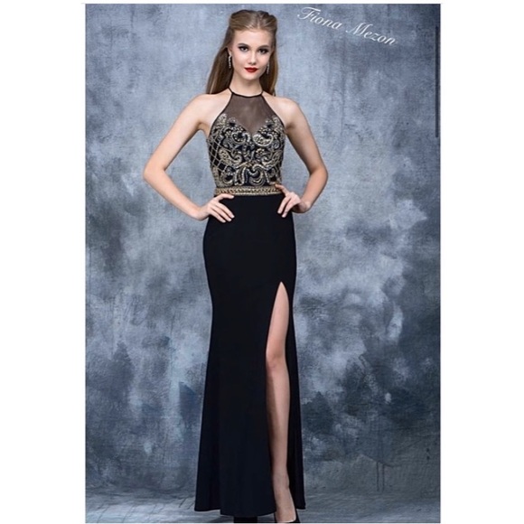 Sparkles designed slit on “Branded” Gown - Picture 1 of 3